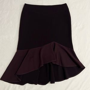 Asymmetrical High Low Deep Purple Skirt